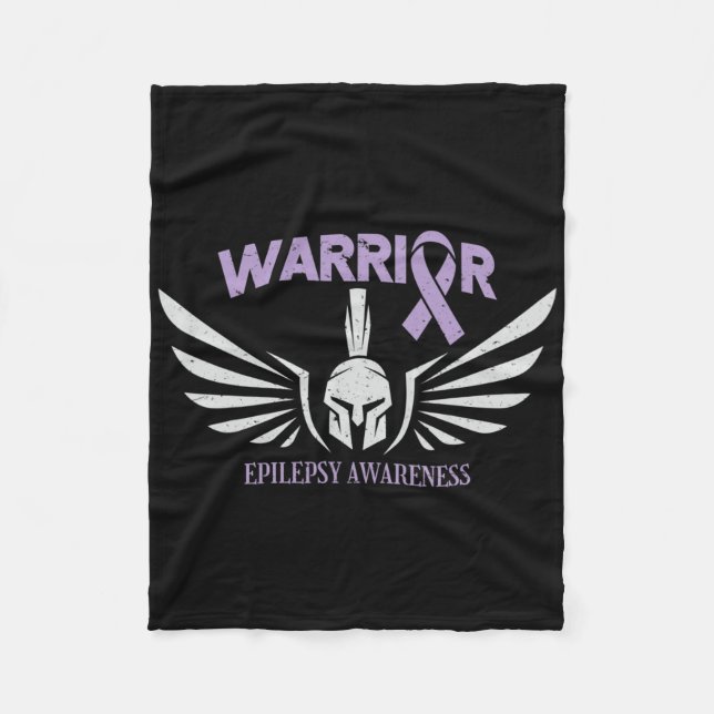 Epilepsy Awareness Warrior Ribbon  Fleece Blanket (Front)