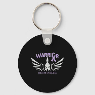 Epilepsy Awareness Warrior Ribbon Key Ring