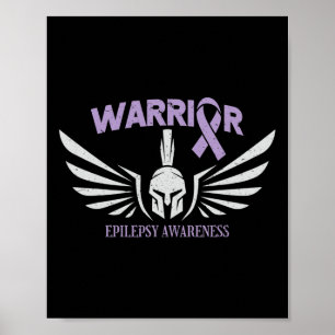 Epilepsy Awareness Warrior Ribbon  Poster
