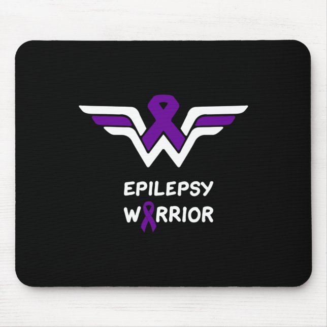 Epilepsy Awareness Warrior Support Survivor Purple Mouse Mat (Front)