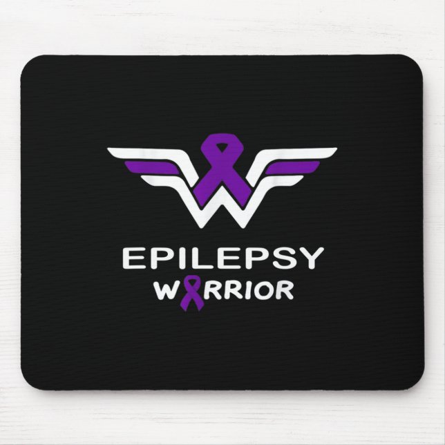 Epilepsy Awareness Warrior Support Survivor Purple Mouse Mat (Front)