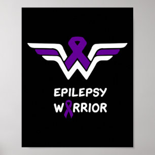 Epilepsy Awareness Warrior Support Survivor Purple Poster