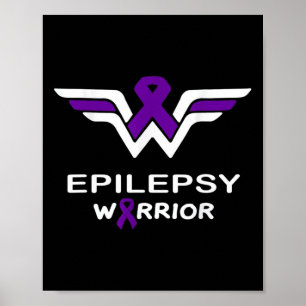 Epilepsy Awareness Warrior Support Survivor Purple Poster