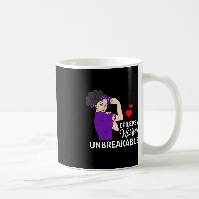 Epilepsy Awareness Warrior Unbreakable Strong Wome Coffee Mug (Right)