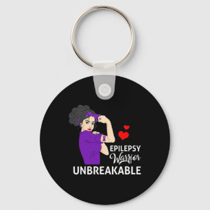 Epilepsy Awareness Warrior Unbreakable Strong Wome Key Ring