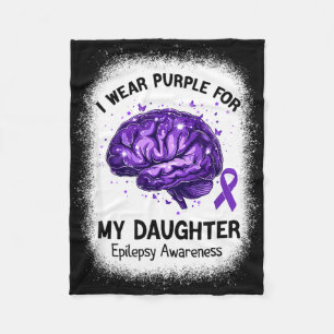Epilepsy Awareness Wear Purple for Daughter Ribbon Fleece Blanket