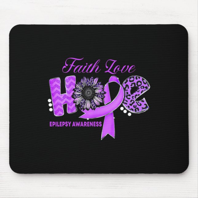 Epilepsy Awarenesshope Ribbon Sunflower  Mouse Mat (Front)