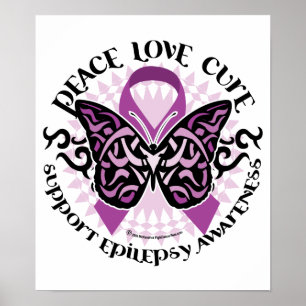 Epilepsy Butterfly Tribal Poster