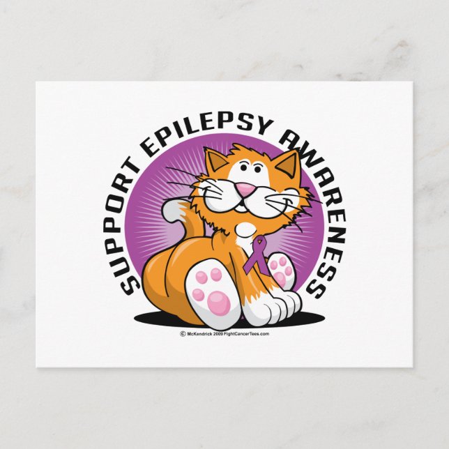 Epilepsy Cat Postcard (Front)
