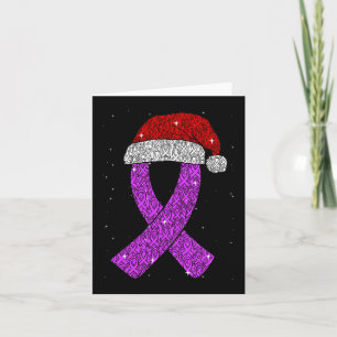Epilepsy Christmas Hat Purple Awareness Ribbon Sei Card
