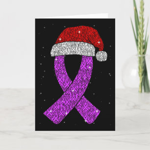 Epilepsy Christmas Hat Purple Awareness Ribbon Sei Card