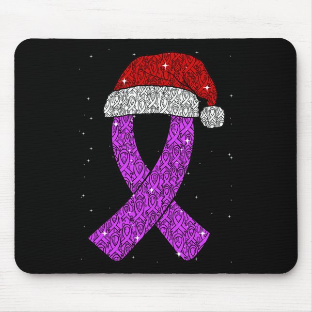 Epilepsy Christmas Hat Purple Awareness Ribbon Sei Mouse Mat (Front)