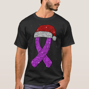 Epilepsy Christmas Hat Purple Awareness Ribbon Sei T-Shirt