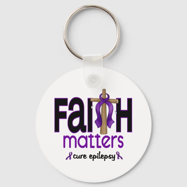 Epilepsy Faith Matters Cross 1 Key Ring (Front)