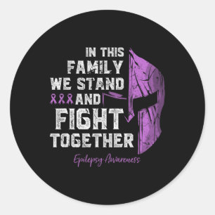 Epilepsy Family Support Awareness Spartan Warrior Classic Round Sticker