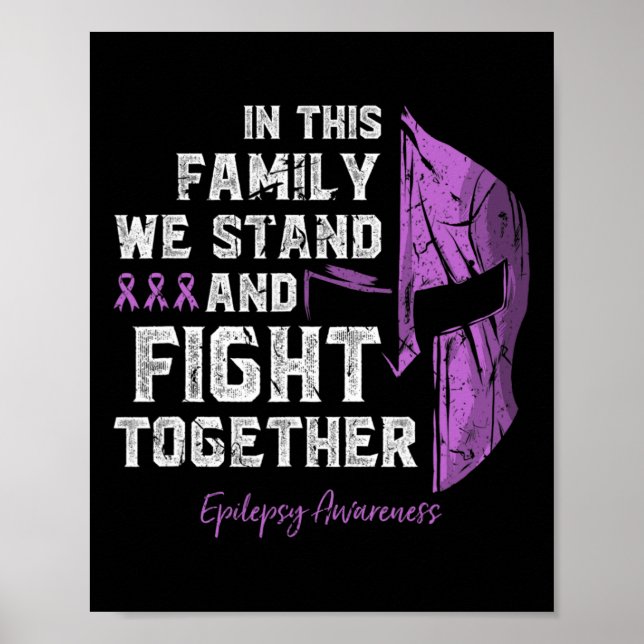 Epilepsy Family Support Awareness Spartan Warrior  Poster (Front)