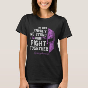 Epilepsy Family Support Awareness Spartan Warrior T-Shirt