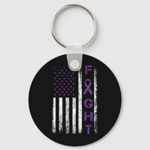 Epilepsy Fighter USA Flag - Fight Epilepsy Awarene Key Ring