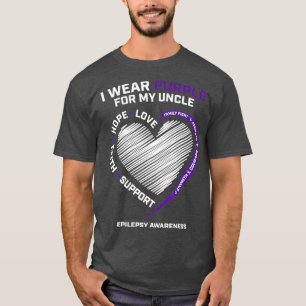 Epilepsy Gifts Products Cute Purple Uncle T-Shirt