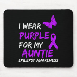 Epilepsy I Wear Purple For My Auntie Ribbon 1 Mouse Mat