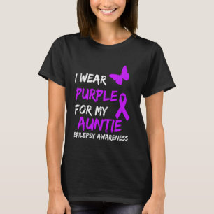 Epilepsy I Wear Purple For My Auntie Ribbon T-Shirt