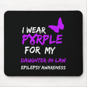 Epilepsy I Wear Purple For My Daughter-In-Law Ribb Mouse Mat