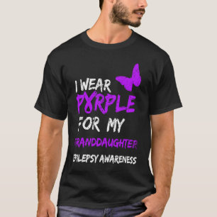 Epilepsy I Wear Purple For My Granddaughter Ribbon T-Shirt