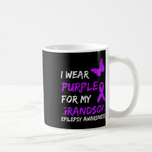 Epilepsy I Wear Purple For My Grandson Ribbon Coffee Mug