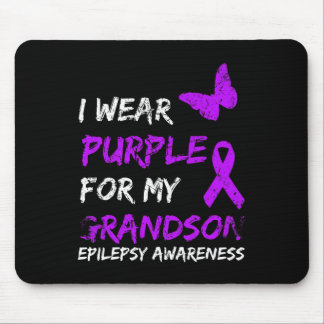 Epilepsy I Wear Purple For My Grandson Ribbon  Mouse Mat