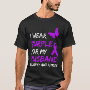 Epilepsy I Wear Purple For My Husbynd Ribbon T-Shirt