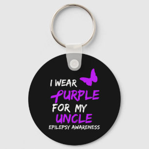 Epilepsy I Wear Purple For My Uncle Ribbon Key Ring