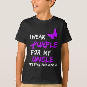 Epilepsy I Wear Purple For My Uncle Ribbon T-Shirt