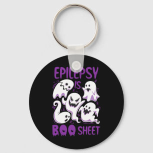 Epilepsy is Boo Sheet Purple Boos Funny Halloween Key Ring