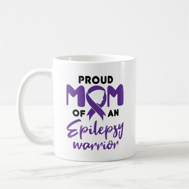 Epilepsy Mum Proud Mum of an Epilepsy Warrior Coffee Mug (Left)