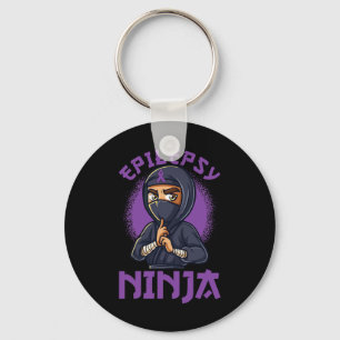 Epilepsy Ninja Purple Ribbon Epileptic Awareness W Key Ring