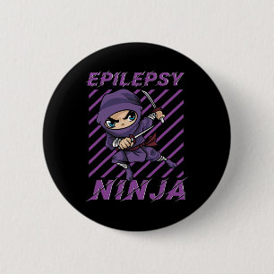 Epilepsy Ninja Purple Ribbon Seizures Awareness Co 6 Cm Round Badge