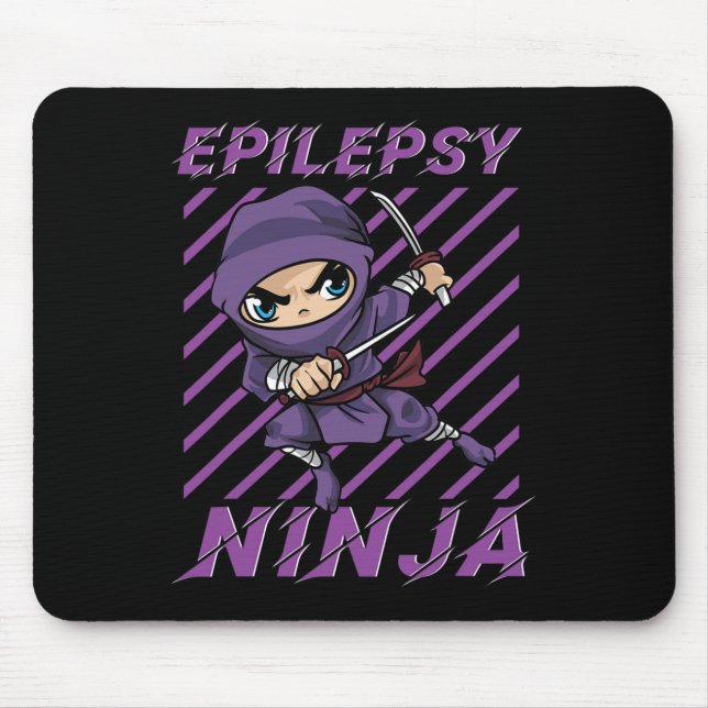 Epilepsy Ninja Purple Ribbon Seizures Awareness Co Mouse Mat (Front)