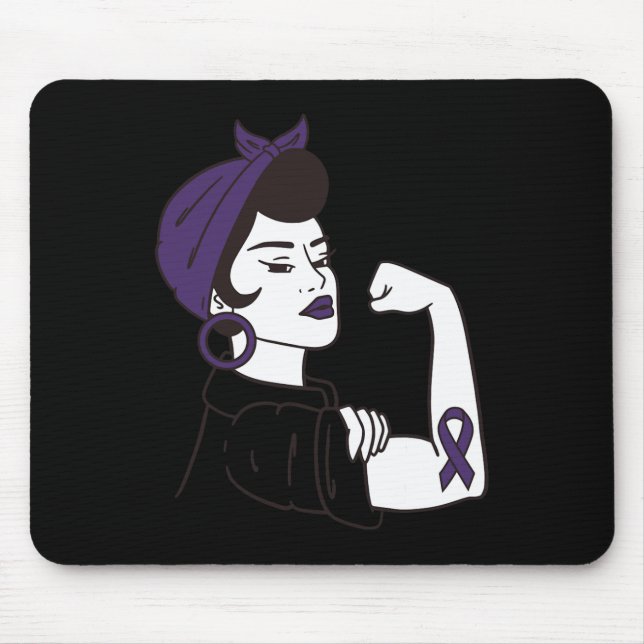 Epilepsy Not For The Weak Awareness Purple Ribbon  Mouse Mat (Front)