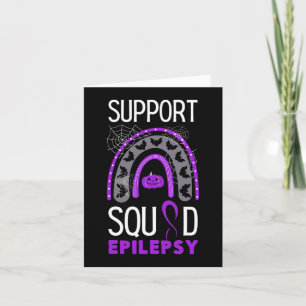 Epilepsy Purple Awareness Ribbon Squad Halloween H Card