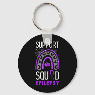 Epilepsy Purple Awareness Ribbon Squad Halloween H Key Ring