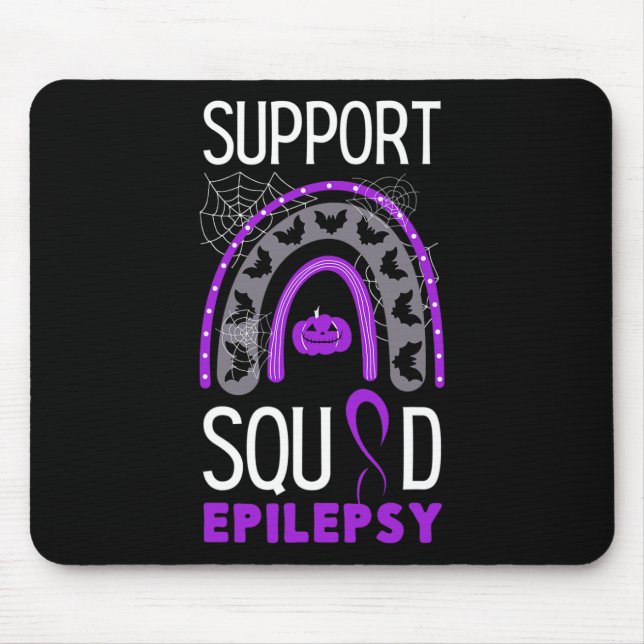 Epilepsy Purple Awareness Ribbon Squad Halloween H Mouse Mat (Front)