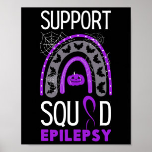 Epilepsy Purple Awareness Ribbon Squad Halloween H Poster