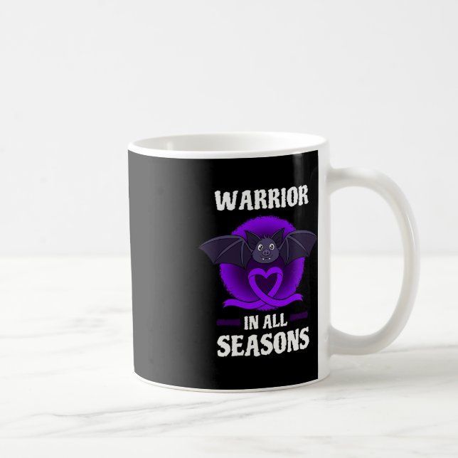 Epilepsy Purple Awareness Ribbon Warrior Bat Hallo Coffee Mug (Right)