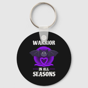 Epilepsy Purple Awareness Ribbon Warrior Bat Hallo Key Ring