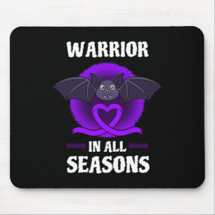 Epilepsy Purple Awareness Ribbon Warrior Bat Hallo Mouse Mat