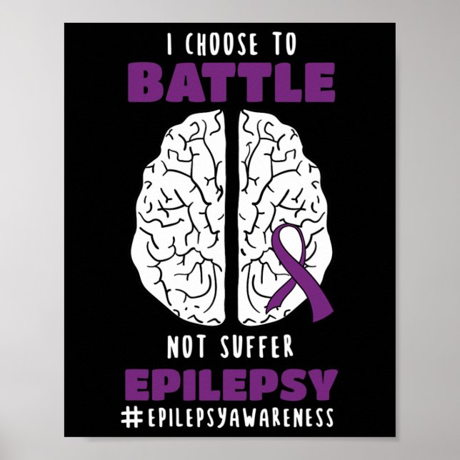 Epilepsy Purple Epileptic Brain Day Epilepsia  Poster (Front)