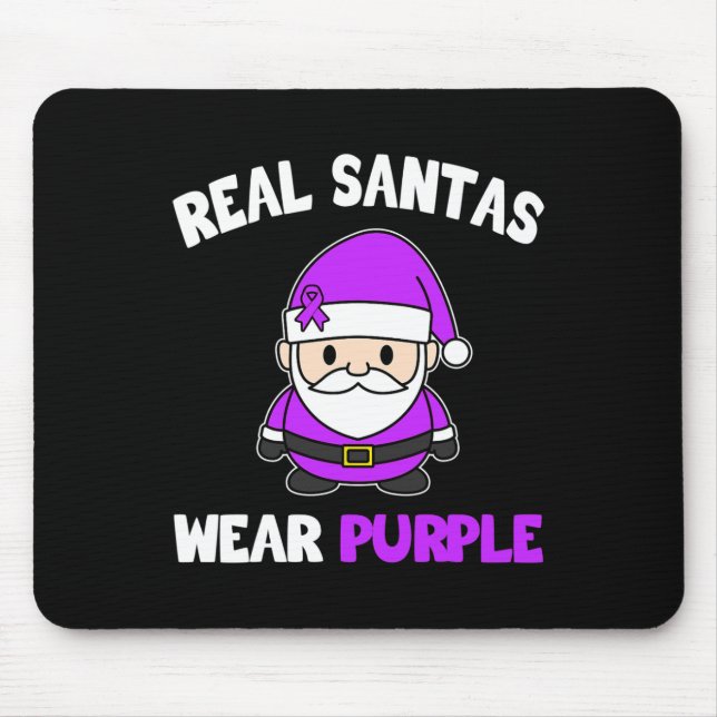 Epilepsy Real Santas Wear Purple Awareness Support Mouse Mat (Front)