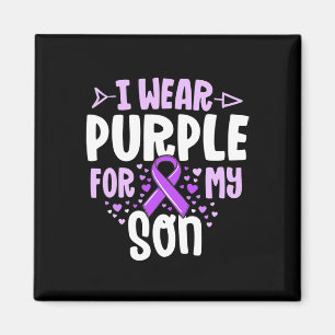 Epilepsy Ribbon I Wear Purple For My Son Gift Awar Magnet
