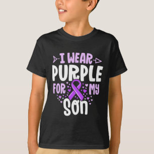 Epilepsy Ribbon I Wear Purple For My Son Gift Awar T-Shirt