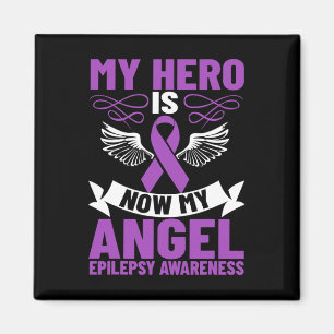 Epilepsy Ribbon My Hero is Now My Angel Epilepsy A Magnet